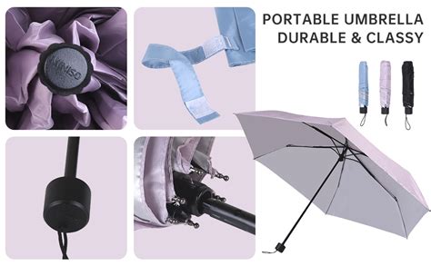 MINISO Travel Portable 3 Fold Umbrella, Sunscreen for Men With Silver ...