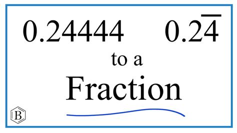How to Write 0.24 (4 repeats) as a Fraction - YouTube