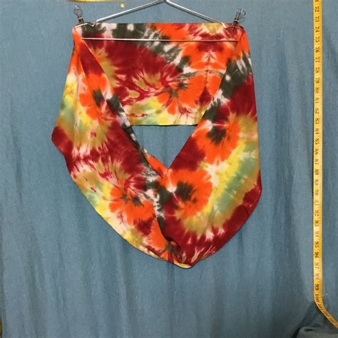 Buy Baby Rib Knit Circular Scarf Tie Dyed in Fall Spirals of Reds ...