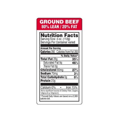 Medium Ground Beef Nutrition Facts at Faith Fussell blog