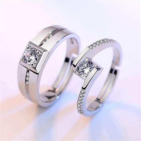 Buy Original Silver Couple Rings - 92 %Silver With Hallmark – Jewllery ...