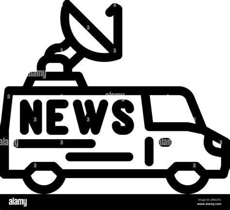 satellite news media line icon vector illustration Stock Vector Image ...