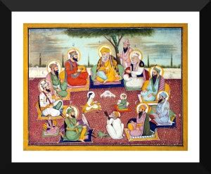 Sikh Guru Nanak Dev II - Small Poster Paper - Framed (12 x 17 inches ...