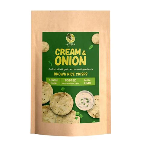 Brown rice Crips, Cream & Onion - 20g | 2 x Pack of 5 8628949516500