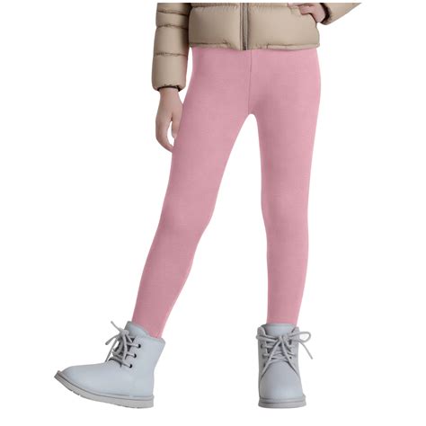 fatyb Boys Girls Fleece Leggings Elastic High Waist Thermal Pants ...
