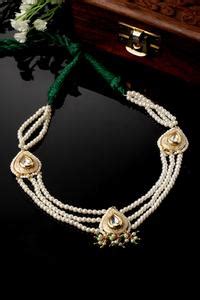 Buy Multi Color Kundan And Pearl Embellished Necklace by Dugran By ...