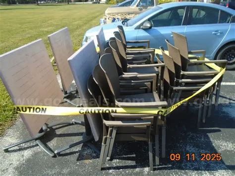 LOT of 4 Outdoor Tables & 15 Chairs | GovDeals