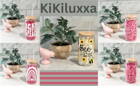 Buy KiKiluxxa Glass Fruit Juice Milk Sipper Tumbler Mug with Lid and ...