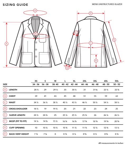Mens Blazer Size Guide at Harriet Woodruff blog