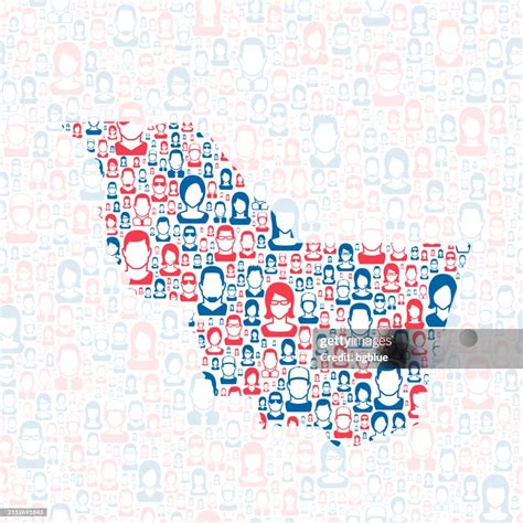 Iberville Parish Louisiana Map With Blue And Red People High-Res Vector ...