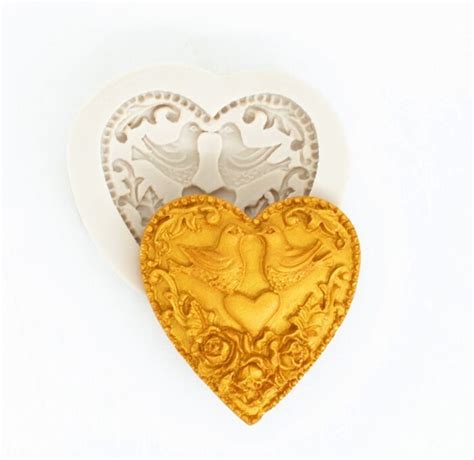 ハート♡バードローズ☆シリコンモールド | シリコンモールド・クレイクラフト・レジン型 販売 Atelier Naoka web shop