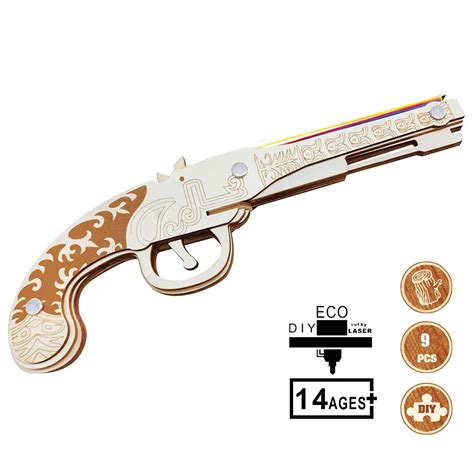 Buy Szeao 3D Wooden Puzzle Kit, Wooden Pistol Toy s for Kids Set ...