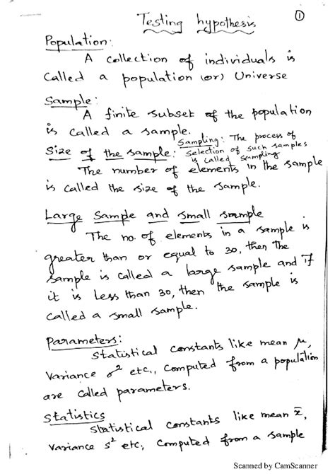 Unit III-PQT: Hypothesis Testing and Sampling Distributions - Studocu