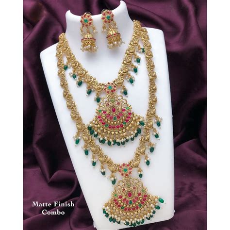 Akruti Collection Gold Plated AD Stone Double Necklace Set – JewelEMarket