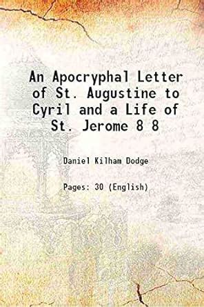 Amazon.in: Buy An Apocryphal Letter of St. Augustine to Cyril and a ...
