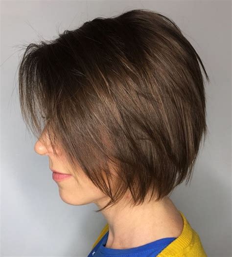 Layered Brown Bob For Fine Hair Bobs For Thin Hair, Short Hair With ...