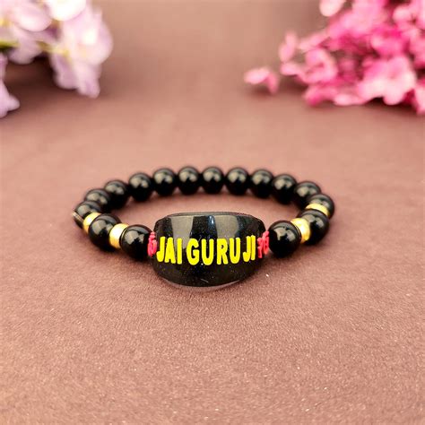 Black Jai Guru Ji Rounded Pearl Bracelet | Satvikstore.in – satvikstore.in