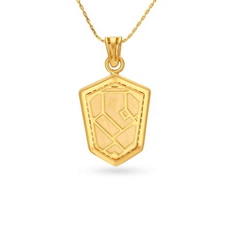 Lord Ganesh Engraved Gold Pendant
