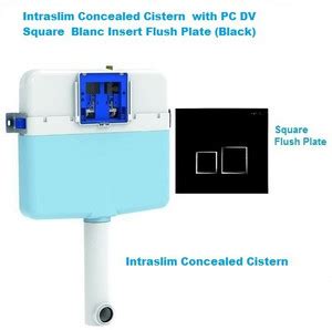 SIAMP Intraslim Concealed Cistern With Square Noir Control Plate Dual ...
