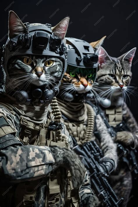 Premium Photo | A close up of cat in military uniform generative ai