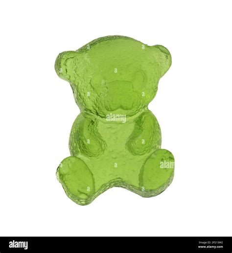 Delicious green gummy bear candy isolated on white Stock Photo - Alamy
