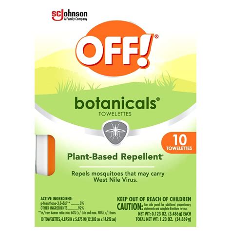 Buy OFF! Botanicals Insect Repellent Wipes, -Based Mosquito Repellent ...