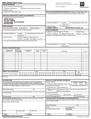 Fillable Online benefits web3 stanley klunkmillan Dental Claim Form ...