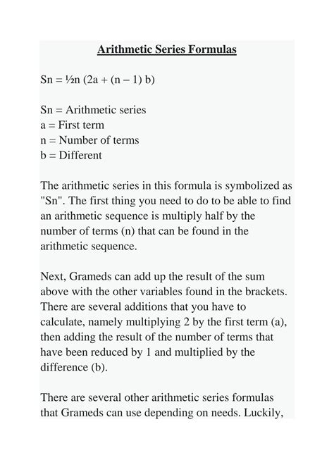 Image result for Series Formulas Math
