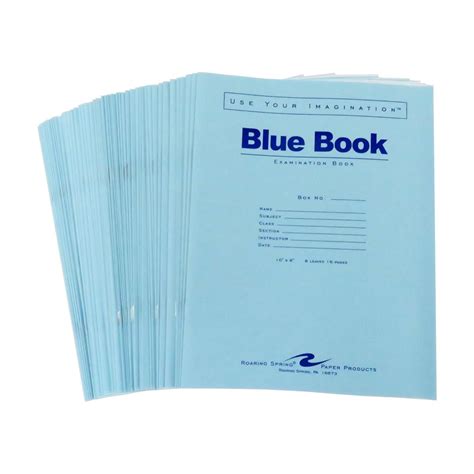 Roaring Spring Test Blue Exam Book, 50 Pack, Wide Ruled with Margin, 10 ...
