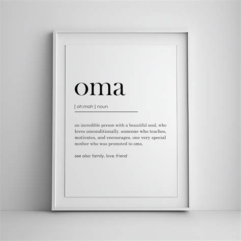 Oma Definition Print, Grandma Gift, Oma Gift, Gift for Oma, Printable ...