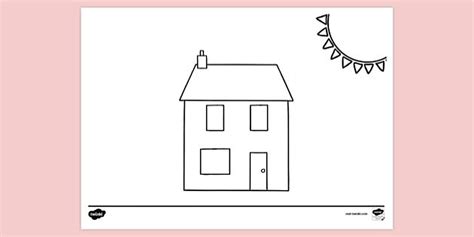 Simple House Colouring Sheet - Colouring Sheets
