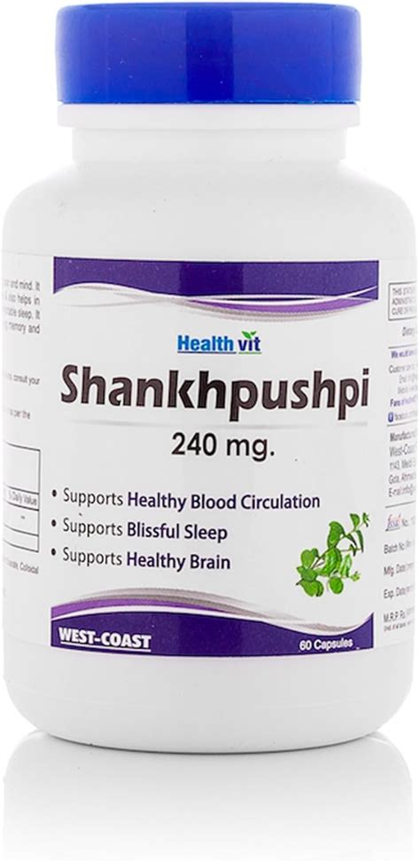 Buy Healthvit Shankhpushpi 240 mg - 60 Capsules Online at Low Prices in ...