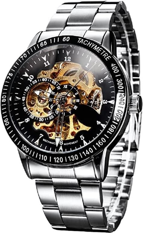 Buy Olmeca Hour Glass Single Bridge Mechanical Skeleton Auto ...