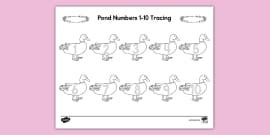 Winter Numbers 1-10 Tracing Worksheet