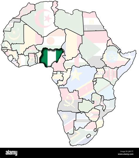 Nigeria On Africa Map Africa With Selected Nigeria Map And Nigeria