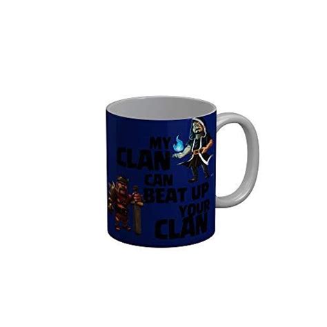 FunkyDecors My Clan Can Beat Up Your Clan Blue Quotes Ceramic Coffee M