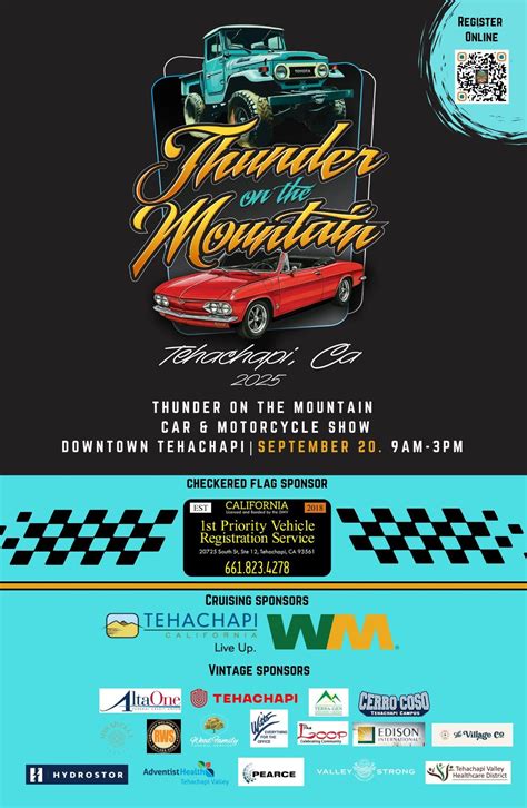 Thunder on the Mountain Car & Motorcycle Show 2025, Downtown Tehachapi ...