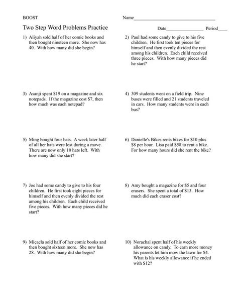 Image result for Word Problems 2 Step Problems Solving