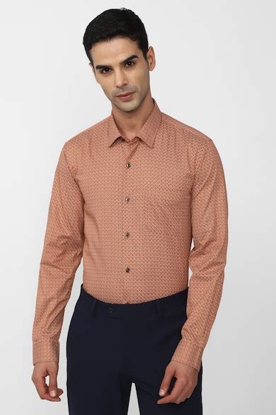 Buy Men Orange Regular Fit Full Sleeves Formal Shirt Online - 891481 ...