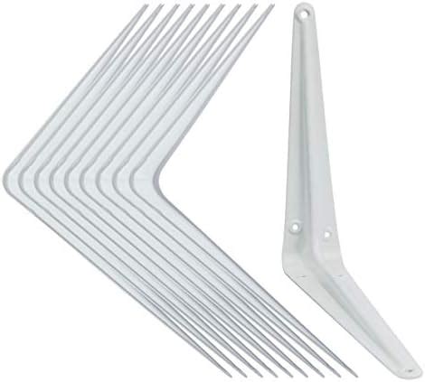 Shelf Brackets White 8 x 10 inch Pack of 10 Wall L-Bracket Supports for ...