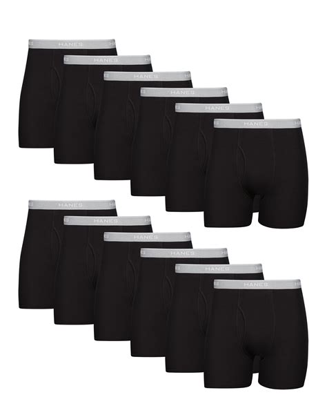 Men's Black Boxer Briefs, 12-Pack | Hanes