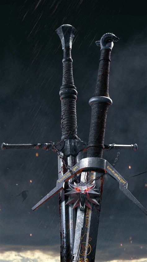 Download Aerondight Swords Witcher 3 Android Wallpaper | Wallpapers.com