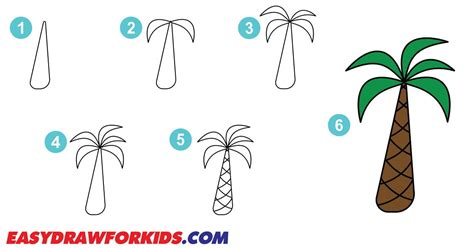 Image result for Simple Palm Tree Drawing