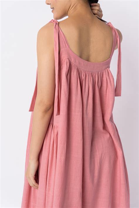 Candy pink tie-up dress – CROW
