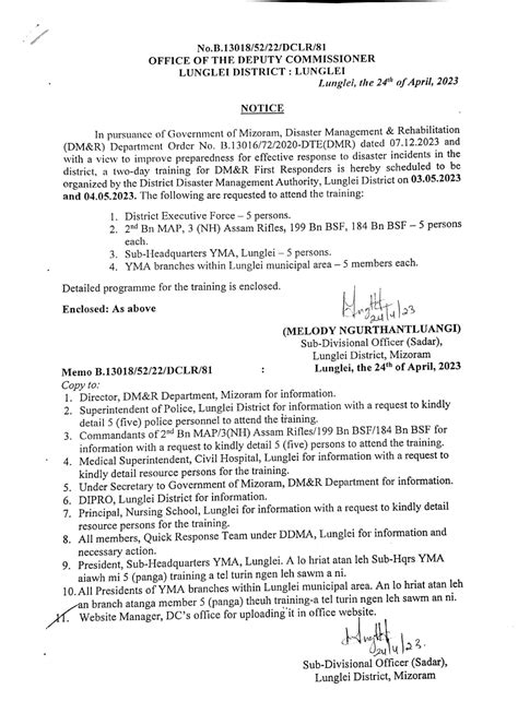 Office of the Deputy Commissioner, Lunglei District, Government of ...