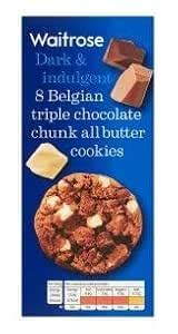 Waitrose Dark & Indulgent 8 Belgian Triple Chocolate Chunk All Butter ...