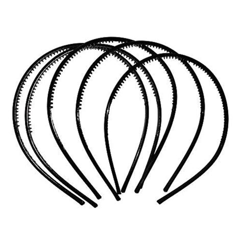 Buy Elina Pack of 50 Black plain craft plastic hairbands with teeth ...