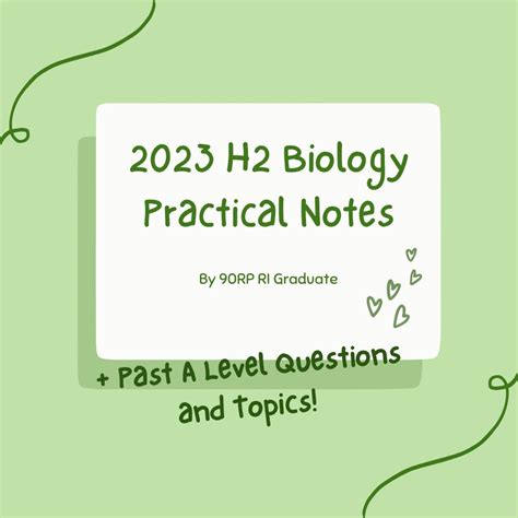 A Levels H2 Biology Practical Notes and Past A Level Exam Papers ...