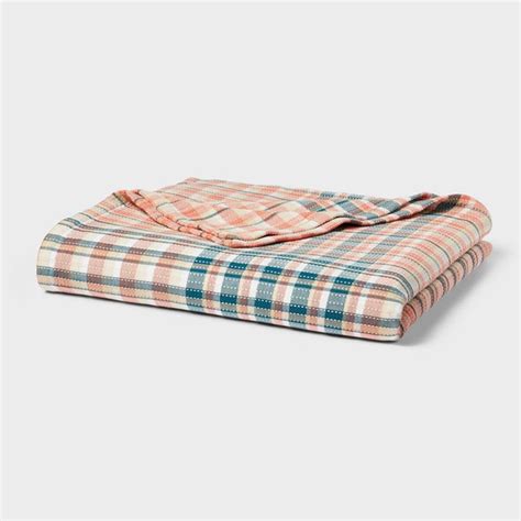 Threshold Plaid Spring Matelasse Blanket, Full/Queen (1 each) Delivery ...