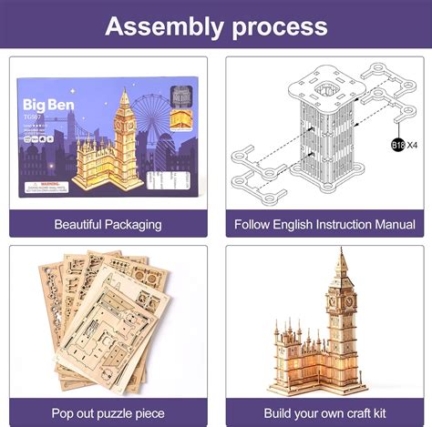 ROBOTIME 3D Puzzle - Wooden Craft Kit with LED Light India | Ubuy